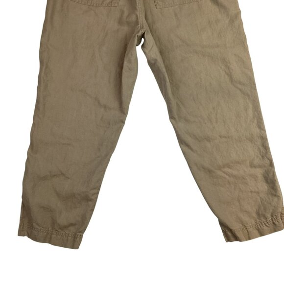 J.Crew Linen Blend Relaxed Fit Drawstring Pants Womens Large Tan - Picture 7 of 9